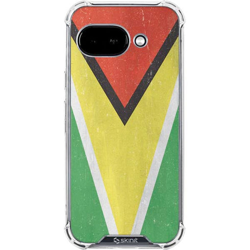 Guyana Flag Distressed Google Pixel 9a Clear Case